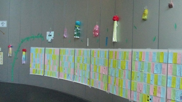 展示「短冊に願い事をかこう」の短冊の写真